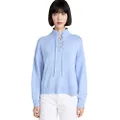 Theory Women's Drawstring Cashmere Pullover, Powder Blue, Large