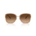 COACH Women's HC7157d Square Sunglasses, Transparent Light Brown/Brown Gradient, 58 mm