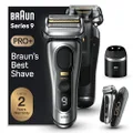 Braun Series 9 PRO+ Electric Shaver, 5 Pro Shave Elements & Precision Long Hair Trimmer, PowerCase for Mobile Charging, Wet & Dry Electric Razor for Smooth Skin with 60min Battery Runtime