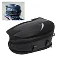 Vomeko Motorcycle Tail Bag,Motorcycle Seat/Tail Bag 14.5‑18.5L Capacity Expandable Motorcycle Rear Seat Luggage Bags with Rain Cover for Motorbike Weekender Travel, Black