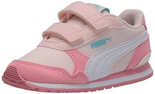 PUMA Unisex-Child St Runner Hook and Loop Sneaker, Rosewater-Peony White, 10 Toddler