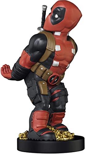 Cableguys Figurine Gaming Marvel Deadpool Montre SES fesses - Accessoire Support Manette ou Smartphone - Câble USB inclus - 20 cm,Red
