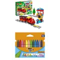 LEGO DUPLO Town Steam Train 10874 Building Block and BIC Kids Triangular Colouring Crayons