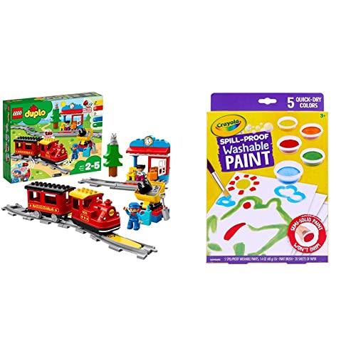 LEGO DUPLO Town Steam Train 1087 and Crayola Spill Proof Washable Paint Kit