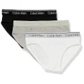 Calvin Klein Girls' Modern Cotton Bikini Panty Underwear, 3-Pack, Hg/Wht/Blk, X-Large