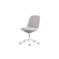Koala Upright Office Chair, Easy Assembly, Upholstered Durable Fabric, Padded, Compact Design Desk Chair for Small Spaces, Silver Fox