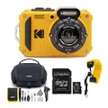 Kodak PIXPRO WPZ2 Rugged Waterproof 16MP Digital Camera with 4X Optical Zoom with Koah Nostrand Gadget Bag with Accessory Kit, 32GB UHS-I microSDHC, and Floating Strap Bundle (4 Items)