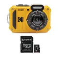 Kodak PIXPRO WPZ2 Rugged Waterproof 16MP Digital Camera with 4X Optical Zoom and Kodak 32GB microSDHC Card with Adapter Bundle (2 Items) Yellow
