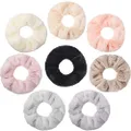 8 Pieces Towel Fluffy Scrunchies Hair Drying Scrunchies Soft Thick Fuzzy Scrunchy Ponytail Holder Hair Ties for Wet and Dry Hair