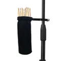 Drumstick Container Bag, Drum Stick Holder Drumstick Nylon Bag for Drum Set Clamp on Stick Holder Bag Container(black)