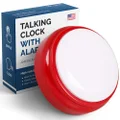 Talking Clock for The Elderly, Blind - Proper English Grammar, Neutral American Accent - Time and Date - Easy to Operate Speaking Alarm Clock