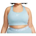 Nike Dri-FIT Swoosh Women's Medium-Support Padded Sports Bra (Plus Size, Worn Blue/White, 1X)