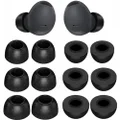 JNSA Replacement Memory Foam Ear Tips Noise Canceling Foam Eartips Ear Plug Ear Tip Gels Compatible with Samsung Galaxy Buds 2 Pro, [Fit in Case],6 Pairs,Black (Foam 214B6P)