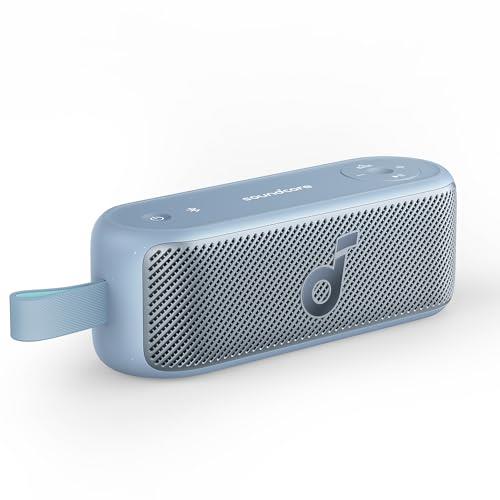 Soundcore Motion 100 Portable Speaker, Bluetooth Speaker with Wireless Hi-Res, 2 Full Range Drivers for Stereo Sound, Ultra-Portable Design for Outdoor Use, Customizable EQ, Punchy Bass, IPX7 (Blue)