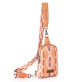 Wrangler Crossbody Sling Bags for Women Cross Body Fanny Pack Purse with Detachable Strap, B-aztec-orange, Fashion