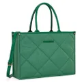 Montana West Large Tote Bags for Women Woven Purses and Handbags with Zipper, Quilted Green