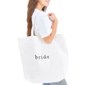 Ginger Ray Embroidered 'Bride' White Fabric Tote Bag Hen Party Accessory 55cm x 72cm