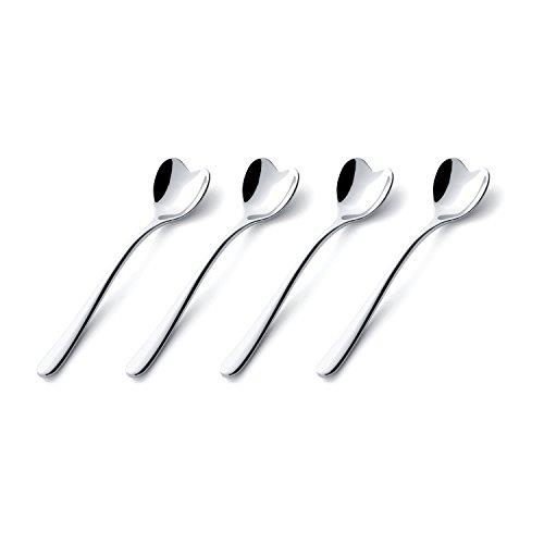 Alessi A di AMMI01CUS4 Set Composed of Four Ice Cream Spoons in 18/10 Stainless Steel, Silver, 17 x 19 x 10 cm