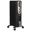 Russell Hobbs 1500W/1.5KW Oil Filled Radiator, 7 Fin Portable Electric Heater - Black, Adjustable Thermostat with 3 Heat Settings, Safety Cut-off, 15 m sq Room Size, RHOFR5001B, 2 Year Guarantee