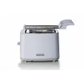 Ariete Breakfast 147 Toaster, Toaster with 7 Browning Levels, Automatic Ejection, Removable Crumb Compartment, Stop Button, Includes Stainless Steel Tongs, 760 W, White