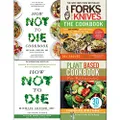 Forks Over Knives The Cookbook, How Not To Die, Cookbook and Plant Based Cookbook For Beginners 4 Books Collection Set