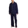 Derek Rose Men's Royal Piped Pajama Set, Navy, Large