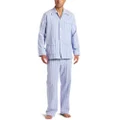Derek Rose Men's Arran Flannel Pajama Set, Blue, Medium