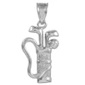Sports Charms 925 Sterling Silver Golf Bag Pendant, Sterling Silver