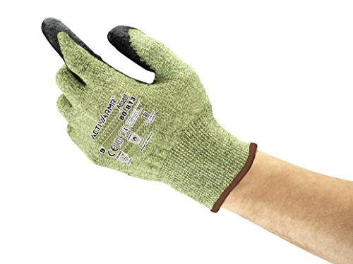 Ansell ActivArmr 80-813 Heat-Resistant Work Glove in Kevlar, Mechanic Glove with High Cut and Abrasion Protection, Industrial PPE, Men Women, Black, Size S (12 Pairs)