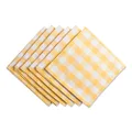 DII 100% Cotton, Oversized Basic Everyday 20x20 Napkin Set of 6, Yellow & White Check