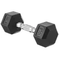 Amazon Basics Rubber Encased Hex Dumbbell Weight - 27 x 10 x 9 cm, 4.5kg / 10lbs, Pack of 1