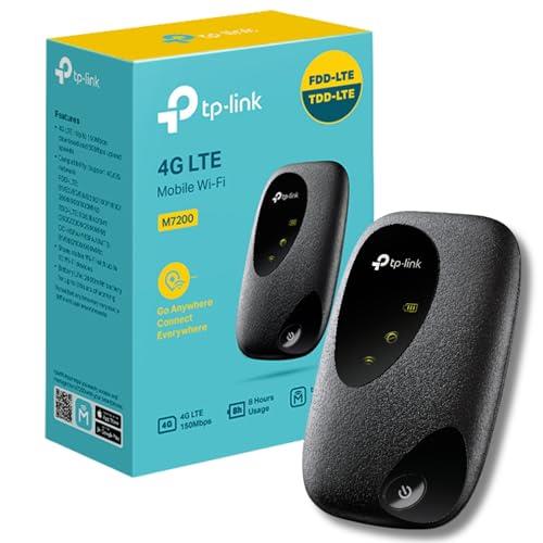 TP-Link 4G LTE MiFi, Portable Wi-Fi for Travel, Unlocked Mobile Wi-Fi Hotspot, 8 Hours Long Lasting Battery(Easy Management with Tpmifi App), Black (M7200) (UK Version)