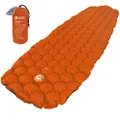 ECOTEK Outdoors Insulated Hybern8 4 Season Ultralight Inflatable Sleeping Pad with Contoured FlexCell Design - Easy, Comfortable, Light, Durable, Hammock Approved - Sub Zero Temp Rating [Fire Orange]