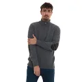 Barbour Men's Holden Half Zip Sweater, Mid Grey Marl, Large