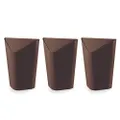 Umbra Corner 9981000223 Square Trash Can with Swing Lid, Pail Trash Can, Dust Box, Bronze, 2.2 gal (10 L), Pack of 3