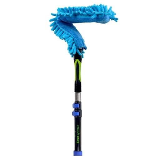 EVERSPROUT 1.5-to-4.5 Foot Flexible Microfiber Ceiling & Fan Duster | 8-10 Ft Standing Reach | Bendable to Clean Any Fan Blade | Removable & Washable Brush Head | Premium Lightweight Extension Pole