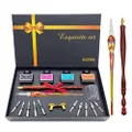 ASXMA Calligraphy Pens Gift Set - Personalized Caligraphy Pen Kits Calligraphy Set For Beginners&professional Include Glass And Wooden Dip Pen,Pen Holder,Various Sizes Of Nibs Etc