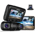 REXING S1 Dash Cam 3-Channel Front,Rear,Cabin 1080P + 720p +720p, 2” LCD, Infrared Night Vision, Parking Monitor, Mobile APP, WiFi, 170°Angle Lens, Loop Recording, Supercapacitor, Support up to 256GB