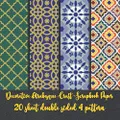 Decorative Arabesque Craft Scrapbook Paper 20 sheet double sided 4 pattern: islamic decals tiles - staagmperia paper pad for decoupage - 8x8 scrapbooking mosaic pattern