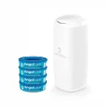 Angelcare Nappy Bin, Starter Kit, Includes 4X Refill Cassette with Air-Seal™ Technology, White