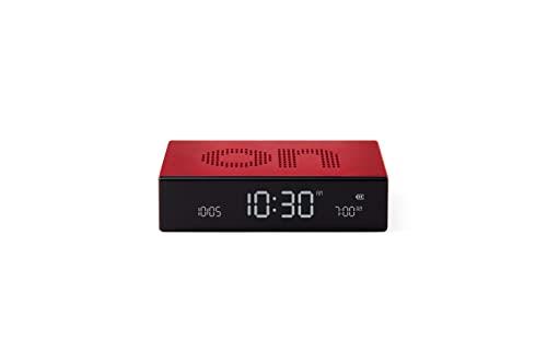 Lexon Flip Premium Reversible LCD Alarm Clock, Red