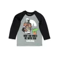 LEGO Star Wars The Mandalorian Boys Long Sleeve T-Shirt Tee, Gray, 10-12