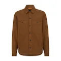 BOSS Mens Locky 1 Oversized-fit Overshirt in Stretch-Cotton Dobby, Brown, XS