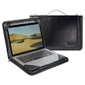 Broonel Black Leather Laptop Messenger Case - Compatible with ASUS ZenBook Flip S13 OLED 13.3" Laptop
