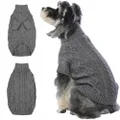 IKIPUKO Dog Christmas Sweater, Pet Winter Apparel, Small Dog Turtleneck Sweater, Soft Thickening Warm Knit Coat, Knitwear Dog Sweater with Sleeves for Puppy Small Medium Dogs & Cats,Grey XS