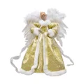Christmas Tree Top Angel - Lighted Tree Topper Unique with White Feather Wings | 12.6inch Height, Battery-Powered, Christmas Tree Toppers Decorations for Indoor Tree, New Year Holiday Foccar