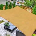 AsterOutdoor Sun Shade Sail Rectangle 10' x 10' UV Block Canopy for Patio Backyard Lawn Garden Outdoor Activities, Sand
