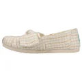 TOMS Womens Alpargata Bow Tie Slip On Flats Casual - Beige, Natural Spring Check, 11