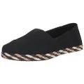 TOMS Women's Alpargata Leather Wrap Loafer Flat, Black, 9.5