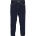 Calvin Klein Girls' Stretch Denim Jeans & Jeggings, Full-Length Skinny Fit Pants with Pockets, Dark Rinse, 12